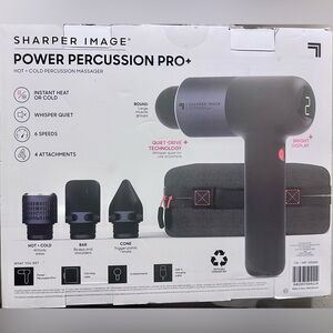 Sharper Image Pro+ Hot & Cold Percussion Massage Gun- 6 Speeds | Case |Open Box